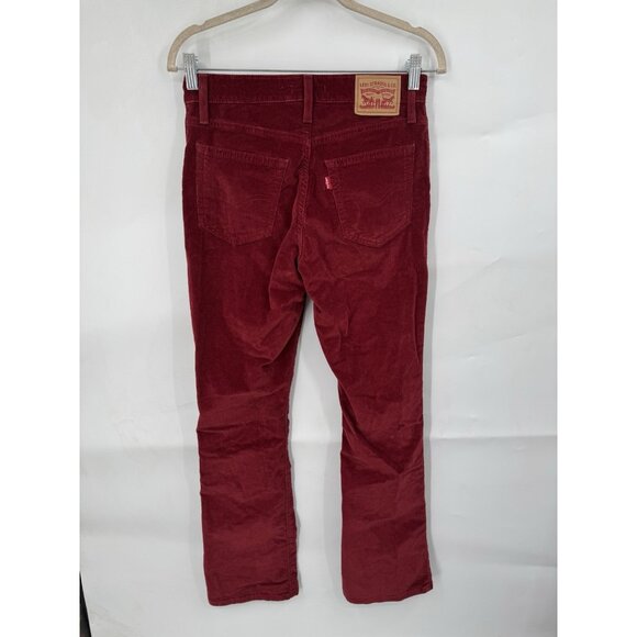 Levi’s 725 High Rise Bootcut Corduroy Jean Women 27 Red Western Bohemian Preppy - Picture 2 of 9